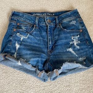 Ripped jean shorts